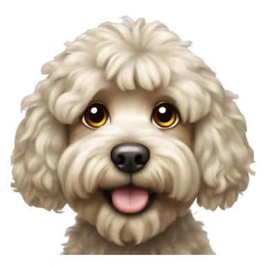 a fluffy cockapoo dog with light blown hair  sticker