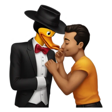 daffy duck kiss elon sticker