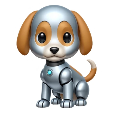 Pet-like robot,wagging tail, puppy face. sticker
