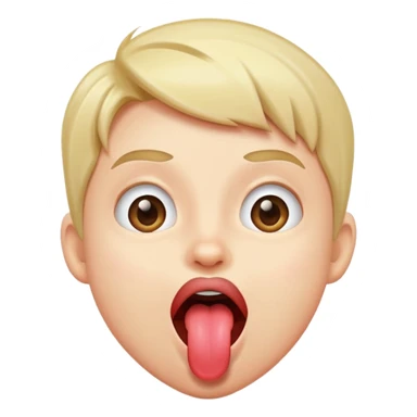 Excited sticking tongue out sticker