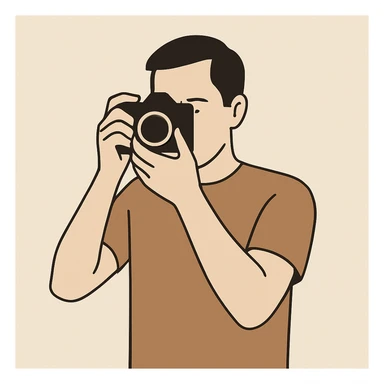 man taking a photograph, simple background sticker