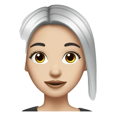 White girl with straight black hair and long lashes sticker