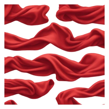 a piece of red cloth sticker