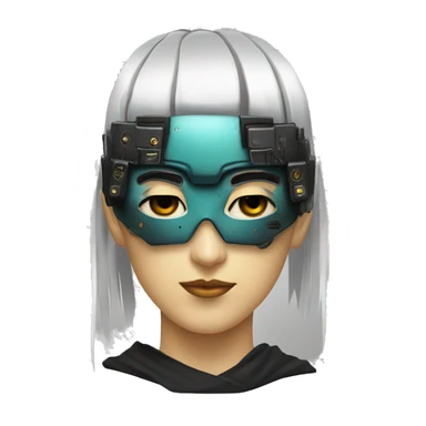 maschera giapponese stile cyberpunk  sticker