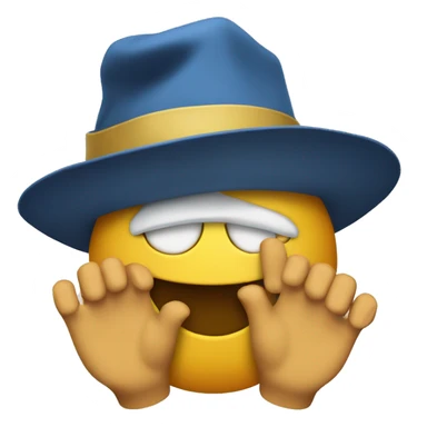 Emoji with bue hat and it's hands are flex money sticker