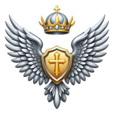 holy emblem with silver wings  sticker