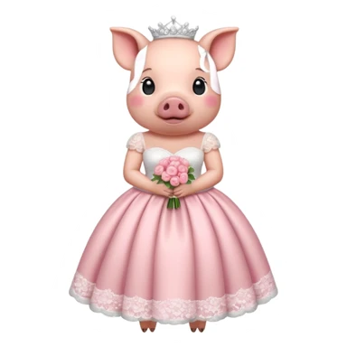 A pig in a wedding dress sticker