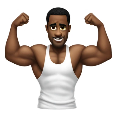 Muscler p diddy showing his muscles sticker