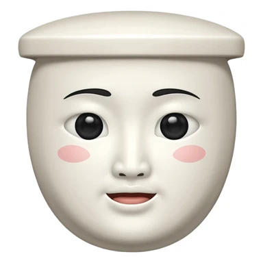 Toilet with a Asian face sticker