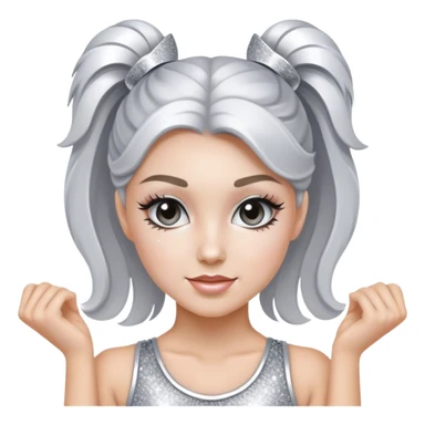 Cheerleader wearing all silver and glitter sticker