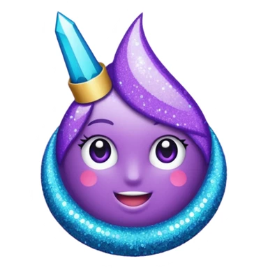 Glitter Roxo e Ciano Seta sticker