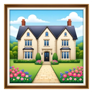 An english countryside mansion with florals sticker