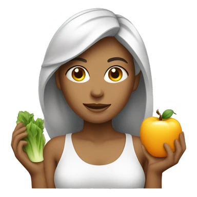 healthy woman with pc sticker