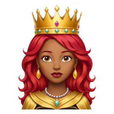 black queen with red hair sticker