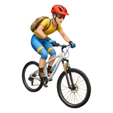 Bicicleta downhill , ciclista montado, montaña sticker