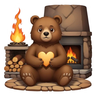 Bear with hearth love sticker