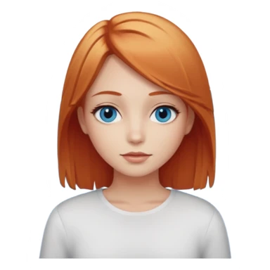 A girl with straight redhead and blonde hair they are middle long and she has ocean eyes sticker