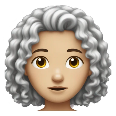 curly hair white girl sad sticker