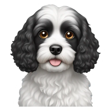 Black and white cavapoo sticker
