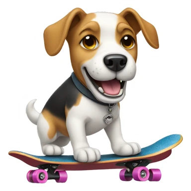 Dog riding a skateboard  sticker