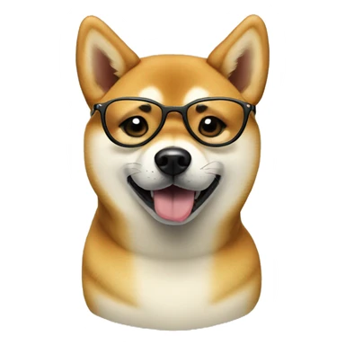 shiba inu in stylish glasses sticker