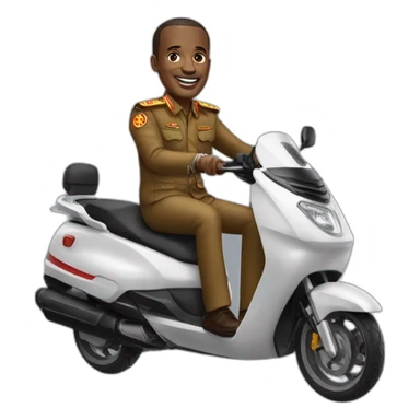 Ibrahim Traoré, président du Burkina sur une moto scooter sticker