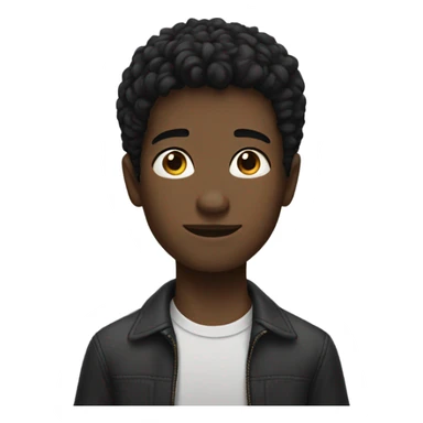 solo portrait of black hair boy sticker