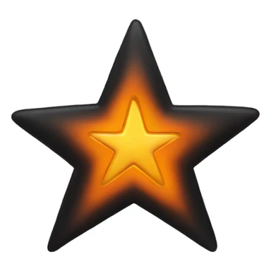 jumping star half black, half orange burnt sticker