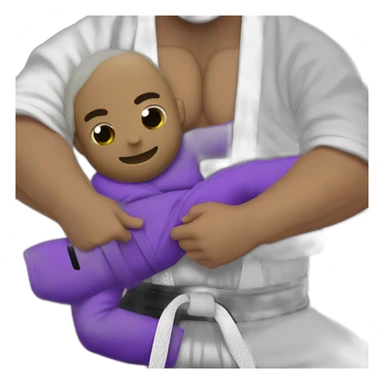 jiu jitsu purple belt black gi performing armbar to uke white gi sticker