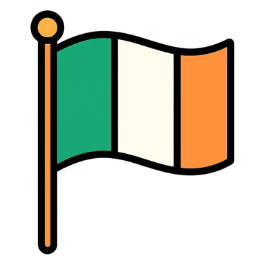 Irish flag on a pole sticker