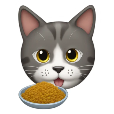cat eating kibble sticker