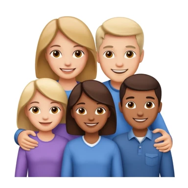 family posing for photo sticker