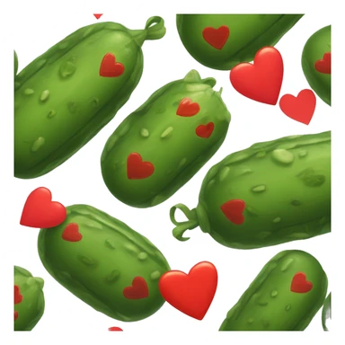 Pickle with two red hearts for eyes sticker