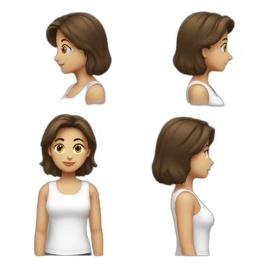brunette italian woman wearing white tshirt sticker