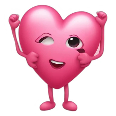 Heart with a sweet face with arms and legs coming out of it sticker