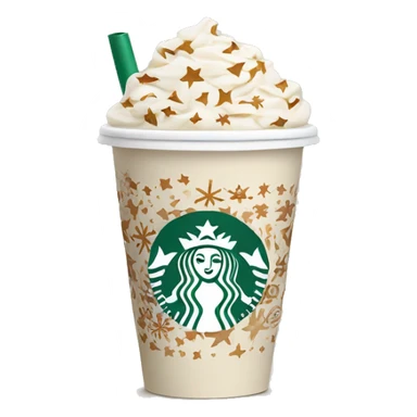 beige starbucks cup with winter pattern sticker