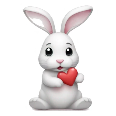 Bunny with hearts sticker