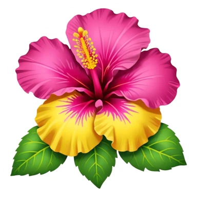 vibrant 2 color hibiscus y2k aesthetic sticker