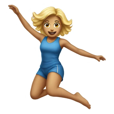 Trampolin Jumping Woman médium blonde sticker