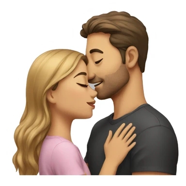 A man kissing a girl sticker