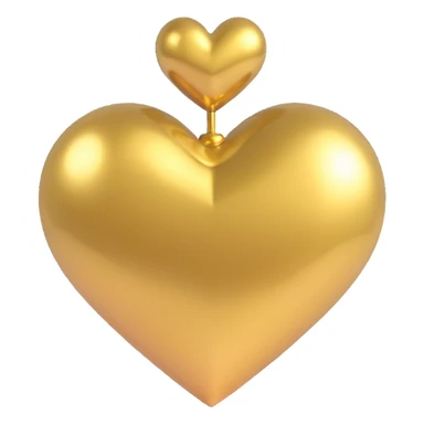 gold heart with metallic chrome shine sticker
