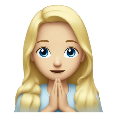 Blonde girl blue eyes praying
 sticker