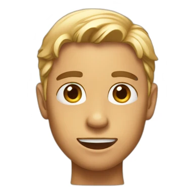 Basic emoji pointing to thick jawline sticker