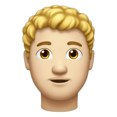 Fat, He has some hairs below his nose, black hair, white skin sticker