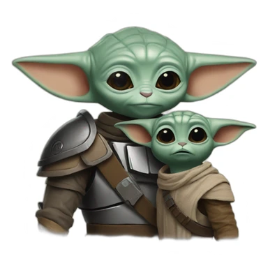 Grogu and the Mandalorian sticker