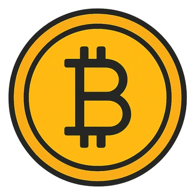bitcoin token, modern icon style, simple and bold sticker