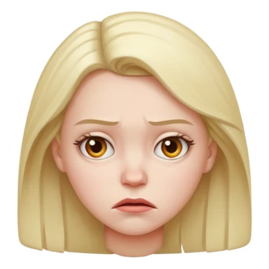 A girl frowning sticker