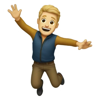 White man jumping over stream sticker