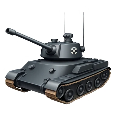 only turret of tank, no body, black color  sticker
