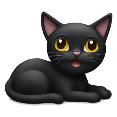 black cat drawing a cat sticker